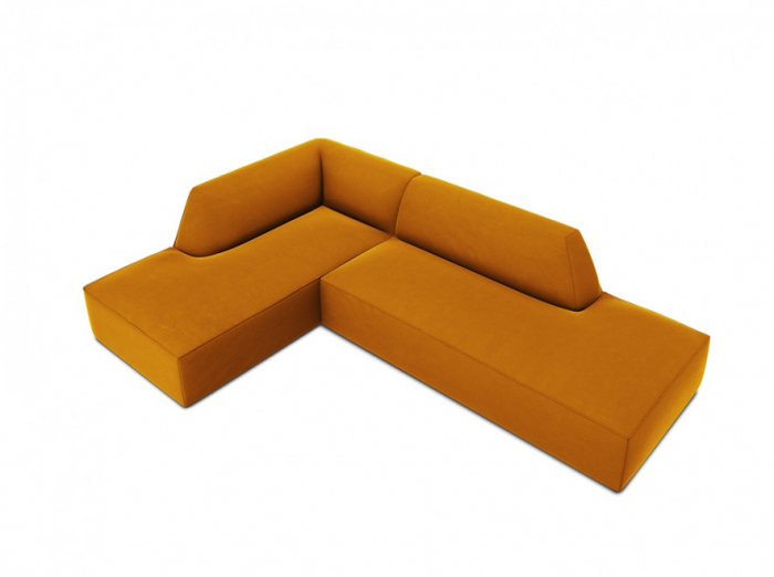 Colțar modular Ruby, cu 4 locuri colț pe partea stângă și tapițerie din catifea [3]