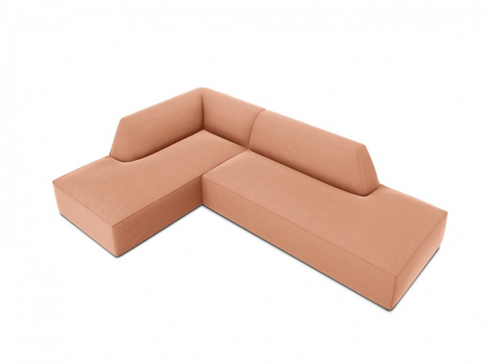 Colțar modular Ruby, cu 4 locuri colț pe partea stângă și tapițerie din catifea [3]