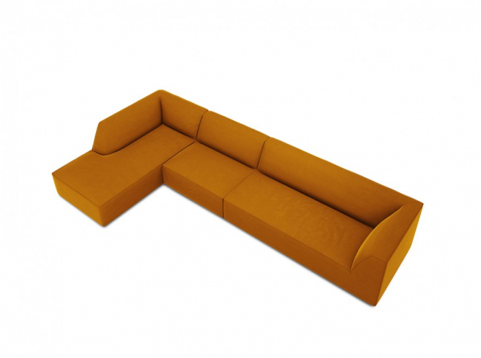 Colțar modular Ruby, cu 5 locuri colț pe partea stângă și tapițerie din catifea [3]