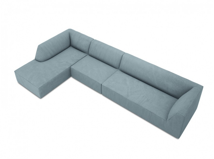 Colțar modular Ruby, cu 5 locuri colț pe partea stângă și tapițerie din catifea reiată [2]