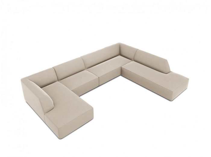 Colțar modular Ruby, cu 7 locuri colț pe partea dreaptă și tapițerie din catifea [3]
