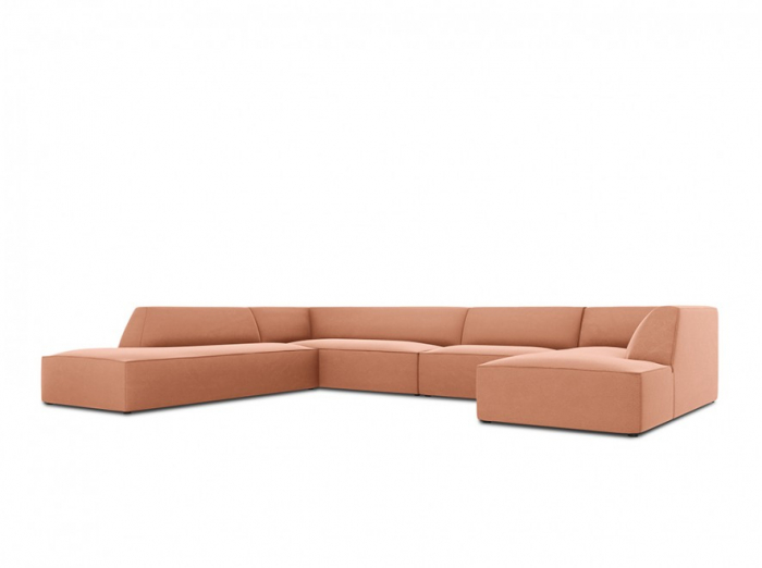 Colțar modular Ruby, cu 7 locuri colț pe partea stângă și tapițerie din catifea [1]