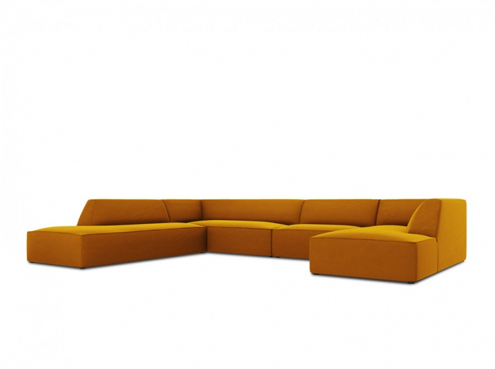 Colțar modular Ruby, cu 7 locuri colț pe partea stângă și tapițerie din catifea [1]