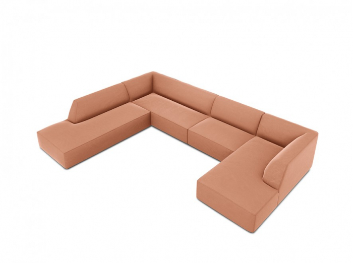 Colțar modular Ruby, cu 7 locuri colț pe partea stângă și tapițerie din catifea [2]
