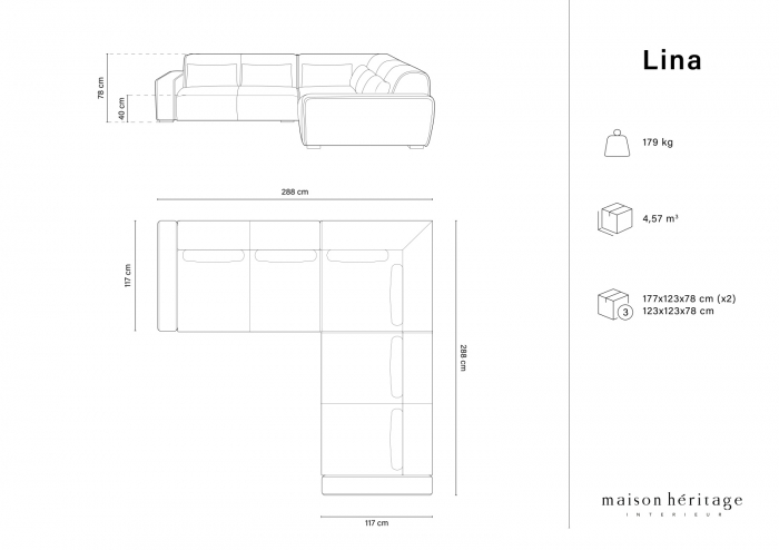 Coltar simetric Lina cu 5 locuri si tapiterie din tesatura structurala [7]