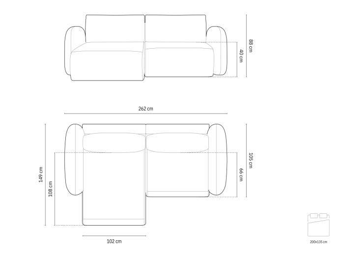 Colțar extensibil Tonale cu tapițerie din catifea [8]