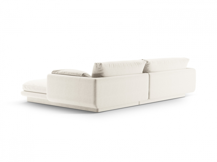 Coltar Torino cu tapiterie din tesatura structurala, ivory [3]