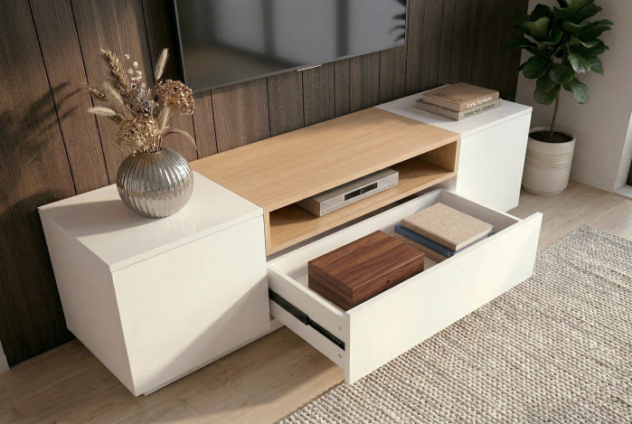 Comodă TV LOFT 160 cm alb natural [10]