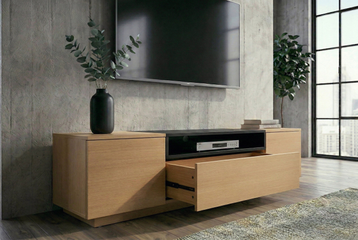Comodă TV LOFT 160 cm negru natural [9]