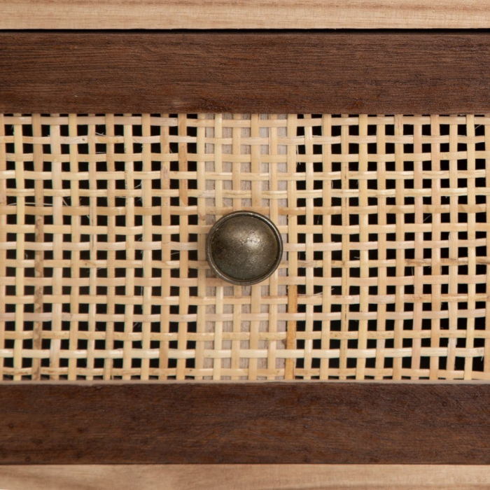 Comodă Sasha din lemn de pin și ratan 60 X 30 X 85 CM [4]