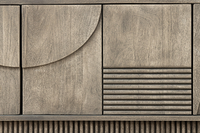 Comoda TV ART DECO din lemn de mango gri, 200 cm [8]