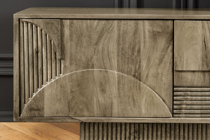 Comoda TV ART DECO din lemn de mango gri, 200 cm [5]