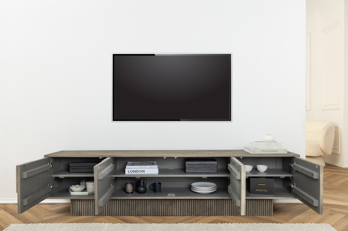 Comoda TV ART DECO din lemn de mango gri, 200 cm [4]