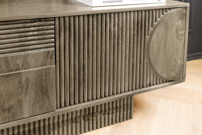 Comoda TV ART DECO din lemn de mango gri, 200 cm [6]