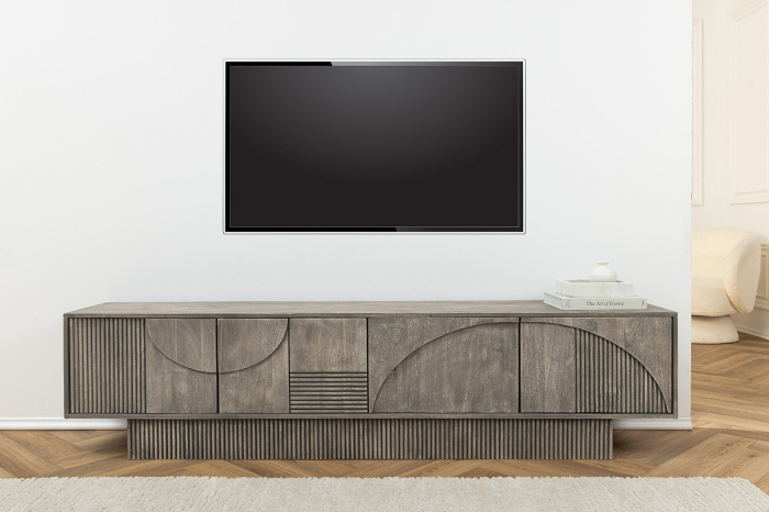 Comoda TV ART DECO din lemn de mango gri, 200 cm [3]