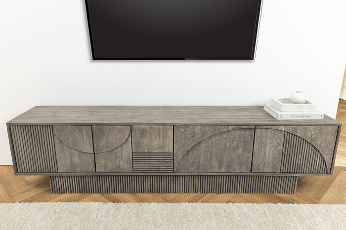Comoda TV ART DECO din lemn de mango gri, 200 cm [6]