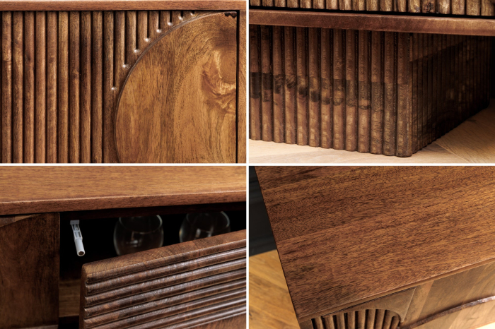 Comoda TV ART DECO din lemn de mango maro, 200 cm [10]