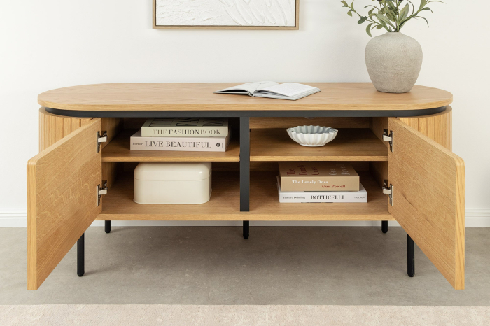 Comoda TV ATELIER din lemn de stejar, 120 cm [5]