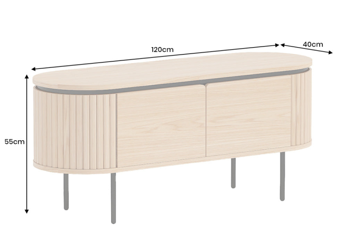 Comoda TV ATELIER din lemn de stejar, 120 cm [10]