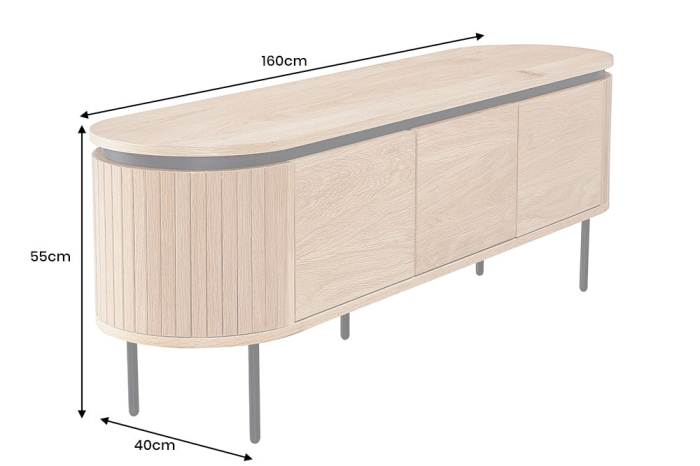 Comoda TV ATELIER din lemn de stejar, 160 cm [10]