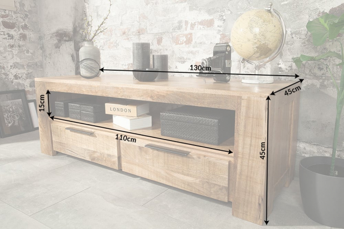Comodă TV din lemn de mango Iron Craft 130 cm [10]