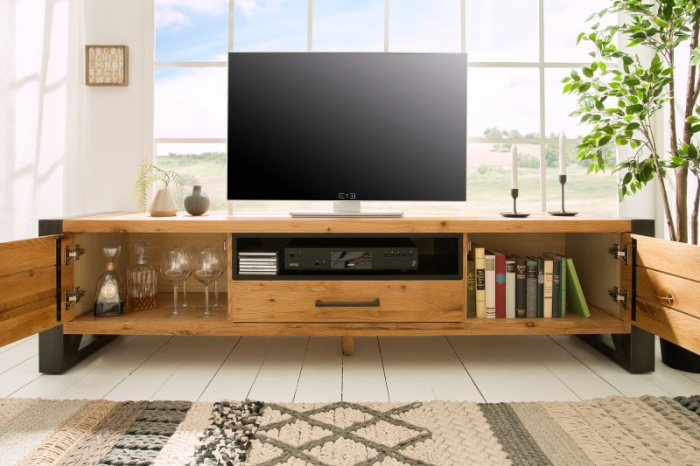 Comodă TV din lemn de stejar Thor 200 cm [3]
