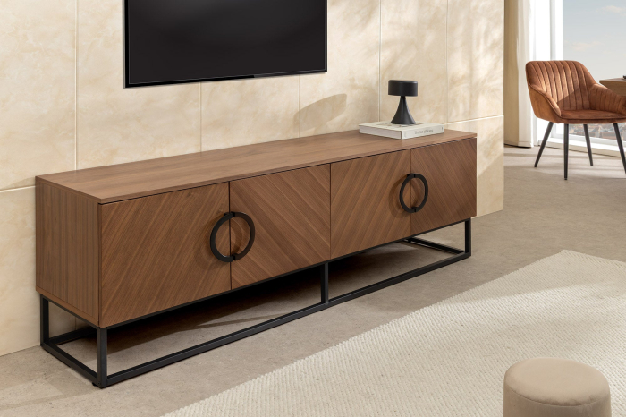 Comoda TV GRANDEZZA din lemn de nuc si metal, 180 cm [5]