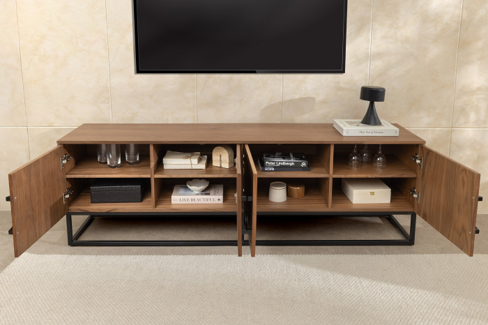 Comoda TV GRANDEZZA din lemn de nuc si metal, 180 cm [4]