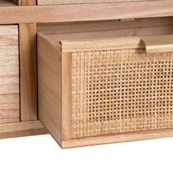Comodă TV Honey din lemn de paulownia și ratan 120 X 40 X 50 CM [8]