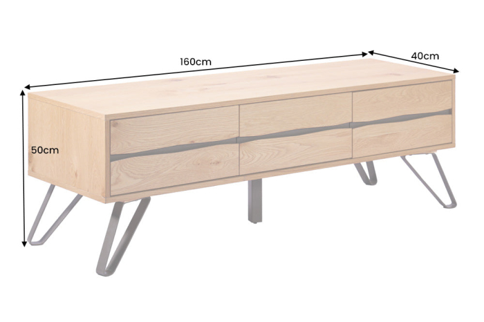 Comoda TV LIVING EDGE din lemn de stejar, 160 cm [4]
