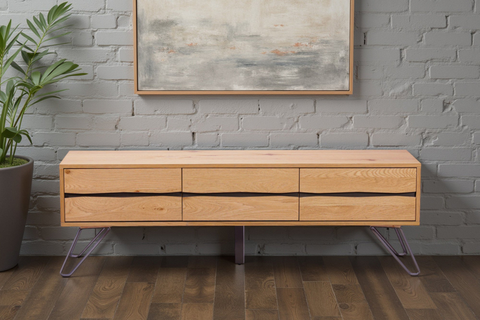 Comoda TV LIVING EDGE din lemn de stejar, 160 cm [2]
