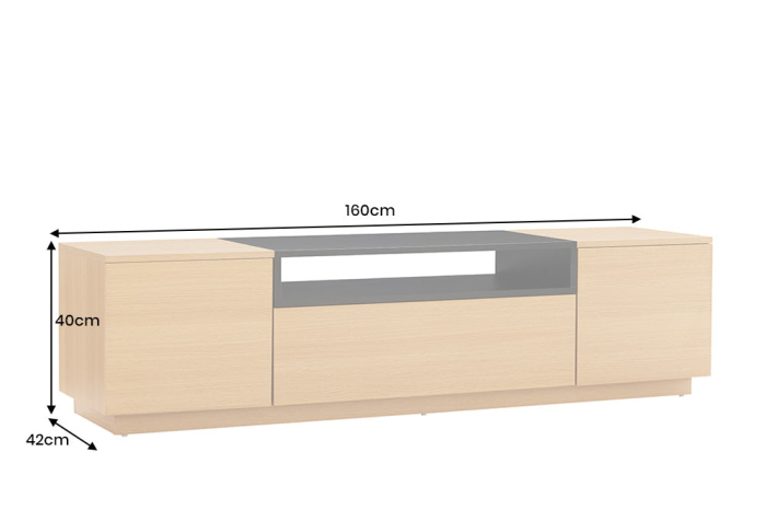Comodă TV LOFT 160 cm negru natural [15]