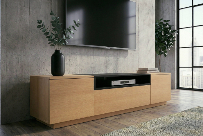 Comodă TV LOFT 160 cm negru natural [5]