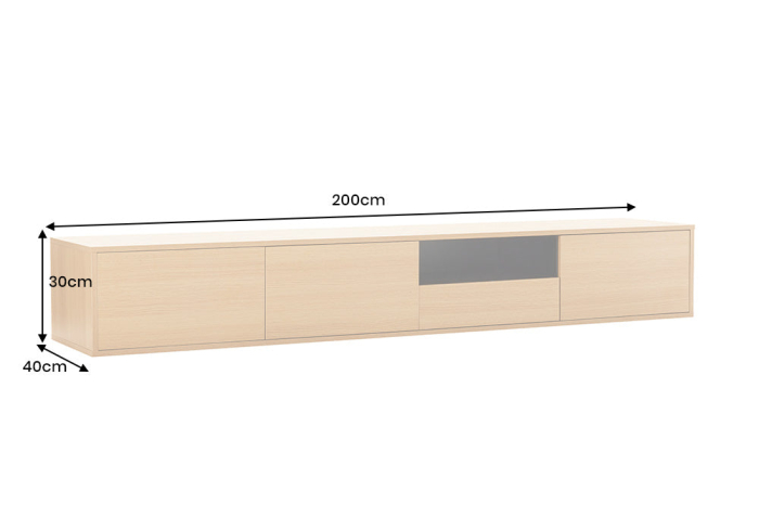 Comoda TV LOFT 200 cm suspendat, negru natural [15]