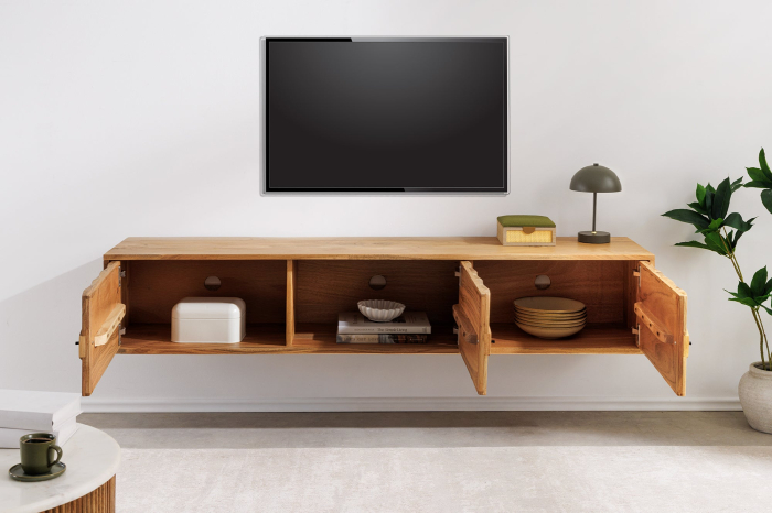 Comoda TV MYSTIC LIVING 160 cm suspendat din lemn de salcâm [5]