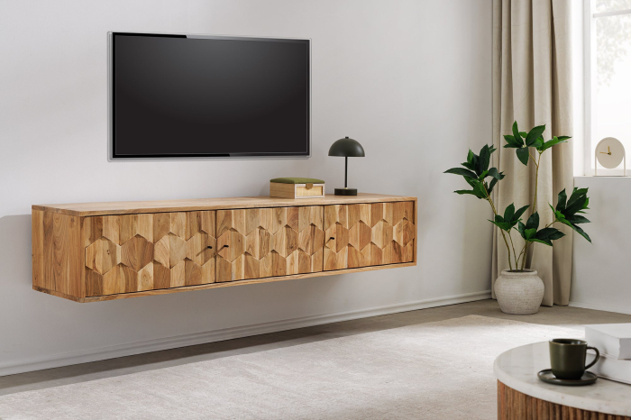 Comoda TV MYSTIC LIVING 160 cm suspendat din lemn de salcâm [3]
