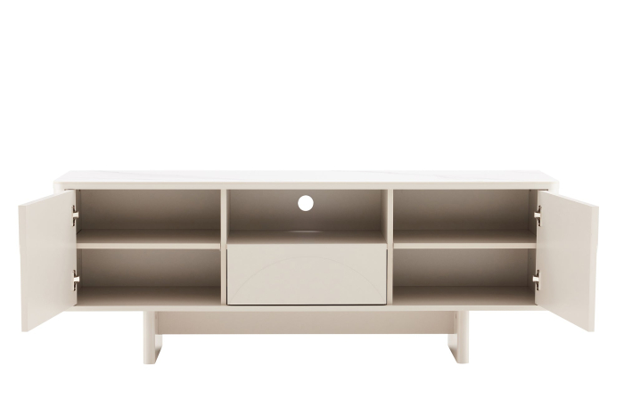 Comoda TV SAVOY 150 cm 3D cu blat din ceramică imitație de marmură albă [10]