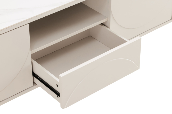 Comoda TV SAVOY 150 cm 3D cu blat din ceramică imitație de marmură albă [14]