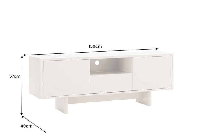 Comoda TV SAVOY 150 cm 3D cu blat din ceramică imitație de marmură albă [16]