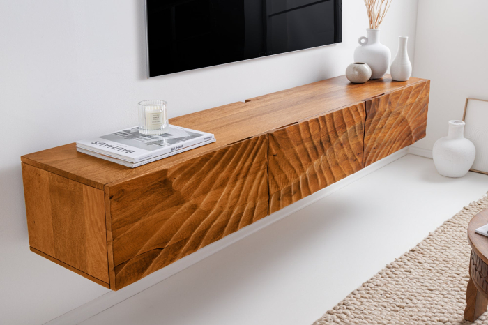 Comoda TV SCORPION suspendata din lemn de mango maro, 160 cm [3]