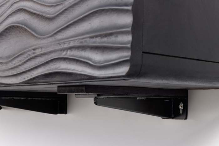 Comoda TV WAVE suspendata din lemn de mango negru, 160 cm [7]