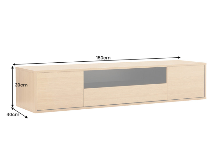 Comoda TVLOFT 150 cm suspendat, negru natural [14]