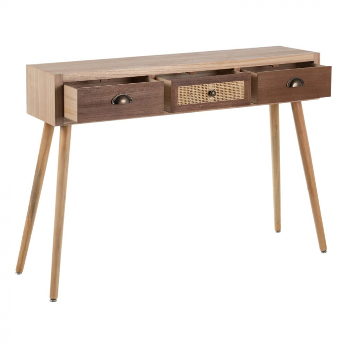 Consolă Sasha din lemn de pin și ratan 110 X 30 X 78 CM [4]