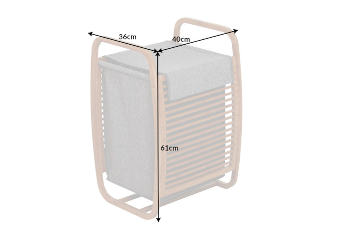Coș de rufe LAGOON SPA 60 cm bambus natural sac detașabil gri [8]
