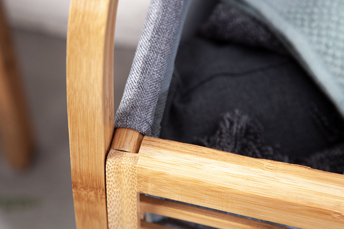 Coș de rufe LAGOON SPA 60 cm bambus natural sac detașabil gri [6]