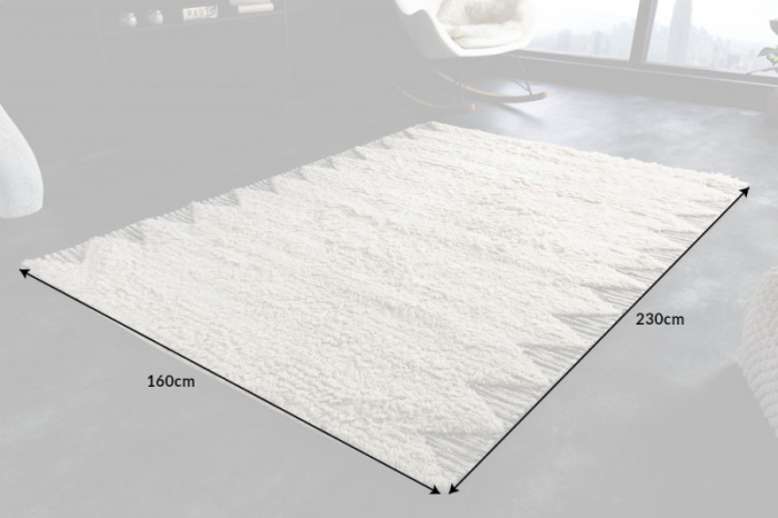 Covor COZY WOOL 230x160 cm din lana, gri/bej [5]