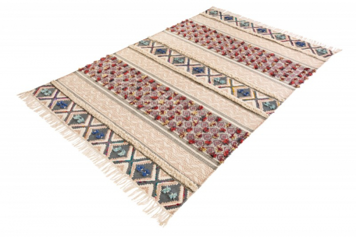 Covor din bumbac țesut manual ETHNO 230x160 cm cu model geometric colorat [6]