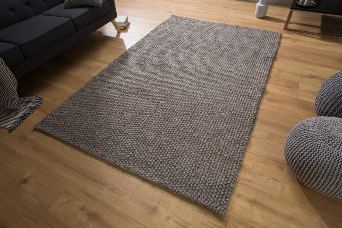 Covor din lana lucrat manual WOOL 240x160 cm, maro/antracit  [2]