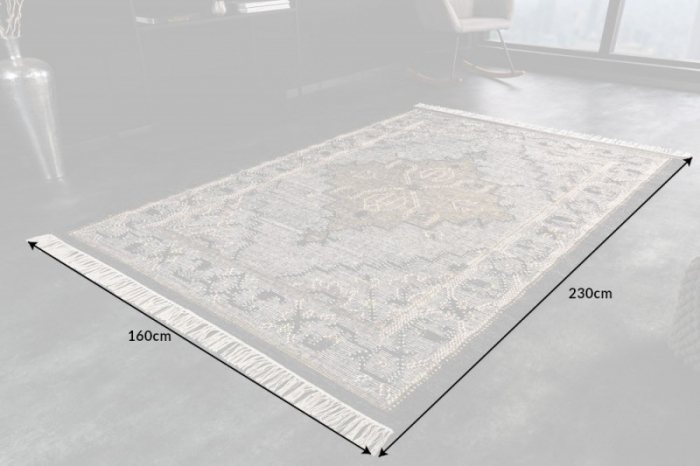 Covor din lână țesut manual ETHNO 230x160 cm multicolor cu model geometric oriental [5]