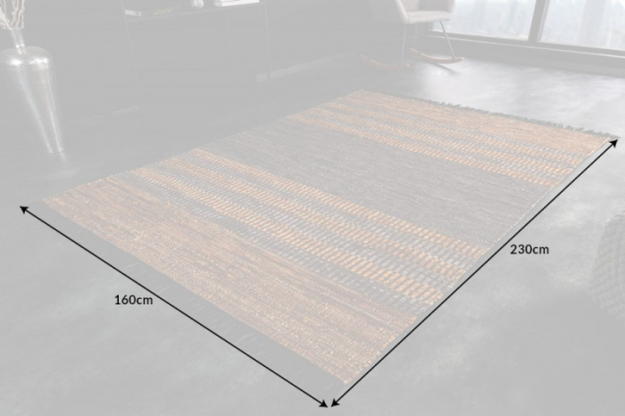Covor din piele naturala INKA 230x160 cm, maro/gri  [5]
